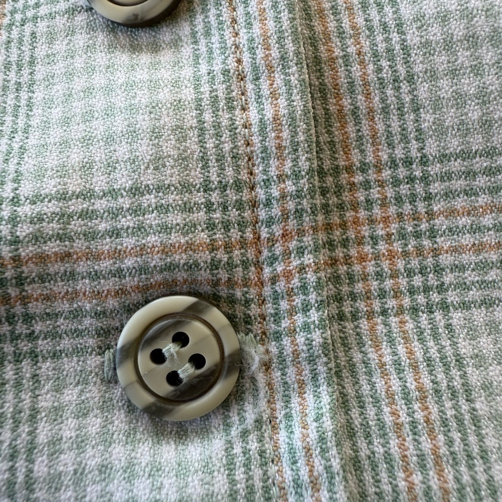 Vintage Green Plaid Button-Up Vest | Medium - Picture 4 of 4